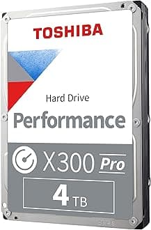 Toshiba X300 PRO 4TB High Workload Performance for Creative Professionals 3.5-Inch Internal Hard Drive – Up to 300 TB/Year Workload Rate CMR SATA 6 GB/s 7200 RPM 512 MB Cache - HDWR740XZSTB