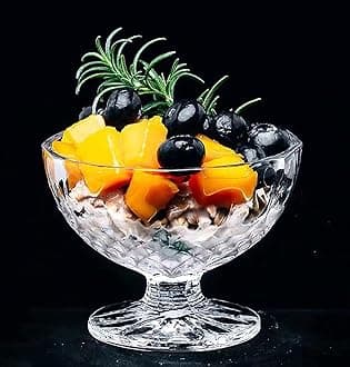 Ice Cream Glasses Cups Dishes For Desserts,Fruit,Sundae,Jellies And Pudding Glass Serving Bowls,Perfect For Home,Restaurants And Parties Dishwasher Safe(Royal Bowls,Set Of 6),200 ML