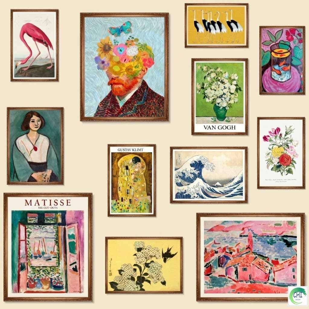 12 Pcs Eclectic Wall Decor, Eclectic Home Decor, Maximalist Decor, Vintage Wall Art, Colorful Boho Gallery Wall Prints, Art Prints for Bedroom (Unframed)