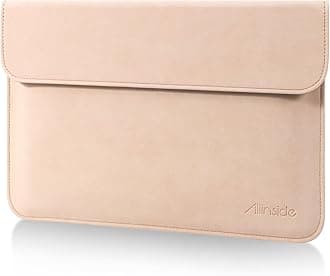 Allinside 13 Inch Laptop Sleeve Case for MacBook Air 13 2018-2025/MacBook Pro 13 2016-2022/Macbook Pro 14 2021-2024, Waterproof Matte PU Leather Horizontal Envelope Protective Case Cover, Flesh Pink