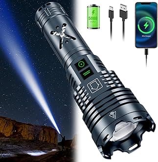 Rechargeable LED Flashlights 5800.000 High Lumens,High Powered Flashlight Super Bright,Handheld Tactical Flashlight With Waterproof, 6 Modes, Zoomable, Powerful Flashlights for Camping Home Emergency