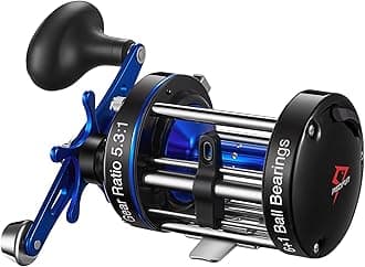 Piscifun Chaos XS Baitcasting Fishing Reel, Reinforced Metal Body Round Baitcaster Reel, Smooth Powerful Saltwater Inshore Surf Trolling Reel, Conventional Reel for Catfish, Musky, Bass, Pike