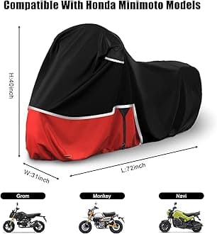 Waterproof Motorcycle Cover Replace for Honda Grom/Monkey/Navi Minimoto Models, 420D Oxford Cloth Motorcycle Cover for Snow Rain Dust Protection
