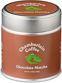 Chamberlain Coffee Matcha Green Tea Powder with Chocolate - Rich Cocoa + Ceremonial Grade Matcha - Hot or Chilled - Organic, Vegan & Gluten Free Matcha Powder - 1.06 Oz