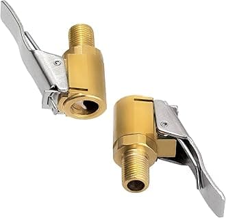 Toolwiz Schrader Valve Adapter Air Chuck with Clip, Brass 8mm Locking Air Chu...