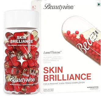 Beautywise Dual Action Skin Brilliance 4X Liposomal Glutathione With Nac|Dual Action 30 Capsules|L-Lysine,Grape Seed & Vitamin C |For Skin Brightening & Glow|(Pack of 1)