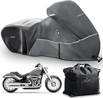 Motorcycle Cover LI LIBZAKI 600D Heavy Duty Storage All Season Universal Weather Waterproof Outdoor Protection 86" XXL Vehicle Cover/Gray