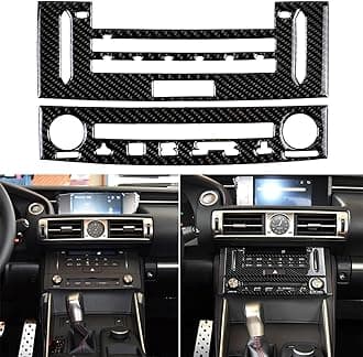NVCNX Car Dashboard CD Panel Dash Cover Decal Compatible with Lexus ​IS250 2014 2015 / IS200t 2016 2017 / IS300 2016-2020 / IS350 2014-2020 Carbon Fiber Interior Trim Accessories Black - A