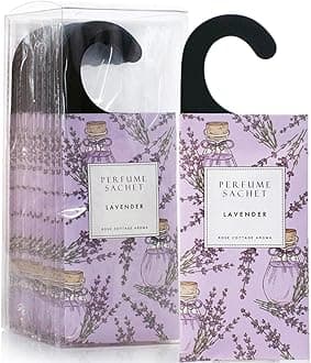 ROSE COTTAGE Large 12 Packs Lavender Hanging Closet Deodorizer Air Freshener Long Lasting Scented Sachets Smell Goods for House