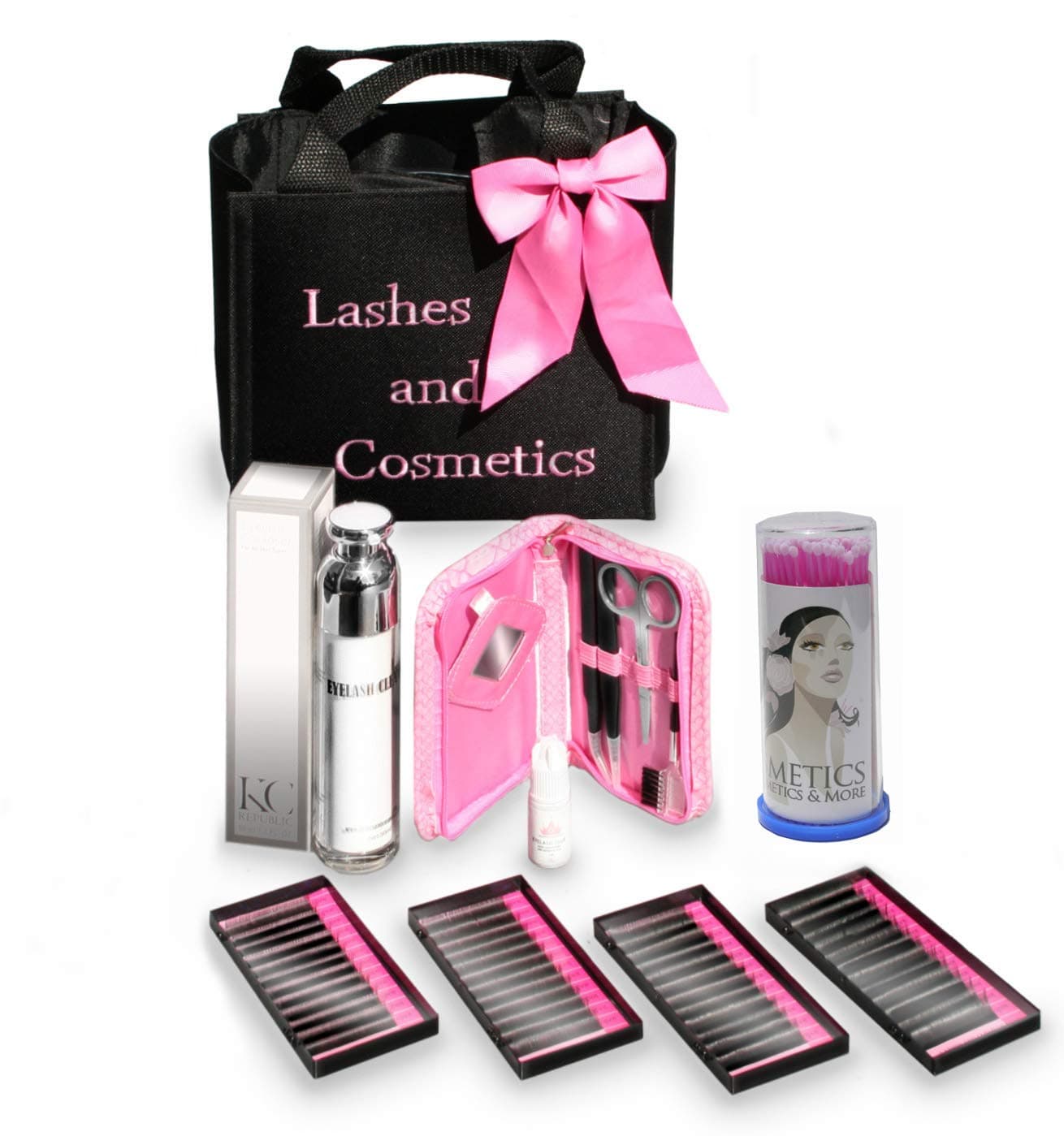 Single Eyelashes Kit With Application Tools and Cleanser/Single Eyelashes- 8mm, 12mm Eyelash Extension Kit