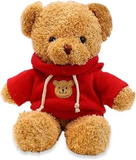 Hgplvxj Teddy Bear Stuffed Animal, Soft Cuddly Teddy Bear Plush Toy, Birthday Christmas Valentine’s Day Gift for Kids Girlfriend (Red-B,11.8inch)