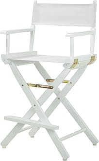 24" Director's Chair White Frame with White Canvas, Counter Height