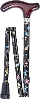 Extra Short Petite Adjustable Folding Derby in Black Floral
