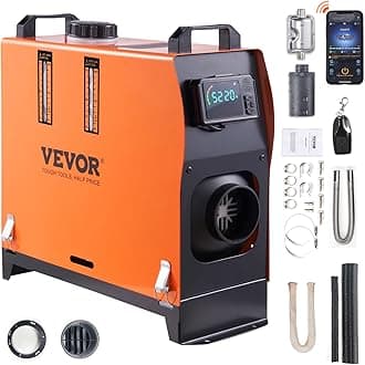 VEVOR Diesel Air Heater, 12V 5KW Integrated Diesel Heater with Remote and LCD Display, 5L Tank Compact Diesel Heating Solution, Quick Warm-up for RVs, Trailers, Campers, Boats