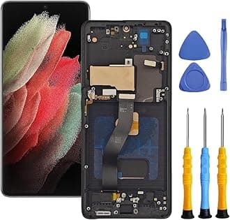 AMOLED for Samsung Galaxy S21 Ultra 5G Screen Replacement with Frame for Samsung S21 Ultra Screen Replacement kit SM-G998u G998a G998w LCD Touch Display digitizer with Tools Black