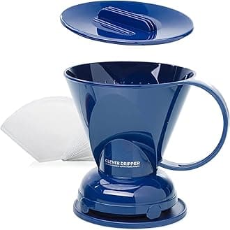 Clever Coffee Dripper and Filters, Large 18 oz (Royal Blue)| Barista's Choice| Safe BPA Free Plastic|Includes 100 Filters