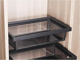 Wardrobe Pull Basket Drawer Type Clothes Storage Box, Damping Buffer Automatic Return Cabinet Storage Basket, Wardrobe Slide Rail System (Size : 81-86cm)