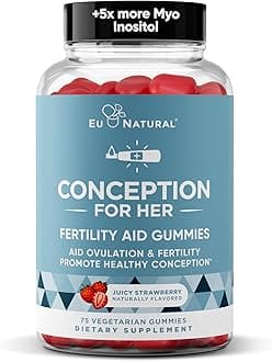 Conception for Her Fertility Gummies - Fertility Supplements for Women with Myo Inositol, Folate & more Essential Nutrients - Delicious Juicy Strawberry Hormone Balance Vitamins, 75 ct Pectin Gummies