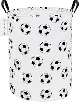 QUEENLALA Large Storage Basket,Laundry Hamper（Round-Football）