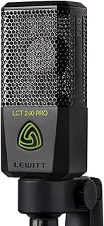 Lewitt LCT-240 Pro Cardioid Condenser Microphone for Professional Recording (Black)