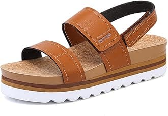 ziitopPlatform Sandals for Women Orthopedic Sandals Ladies Wedge Wide Fit Cork Footbed Adjustable Strappy Open Toe Chunky Beach Summer Shoes