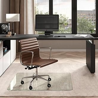 - Vitrazza Glass Chair Mat 36” x 48” Superior ¼" thick, Luminoso Low-iron Ultra Clear, Certified Tempered Safety Glass, Delivers a Smooth Glide, Protects Carpet or Wood, Beautiful in Home or Office.