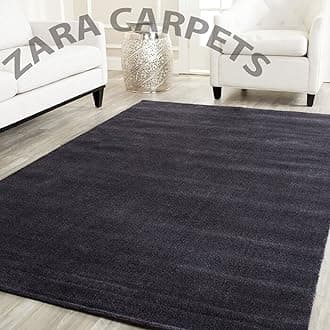 ZARACARPETS Solid Plain Exported Quality Hand Made Carpets and Rug Size 6 Feet by 9 Feet (6x9 feet) Black