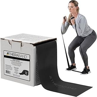THERABAND Latex-Free Professional Special Heavy Resistance Bands 25-Yard Dispenser Box, Black