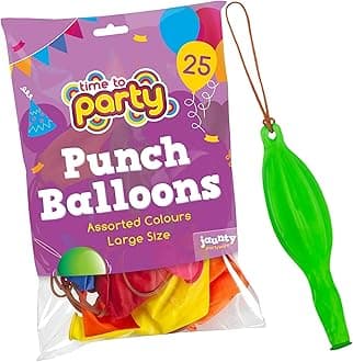 25x Large Punch Balloons for Kids Ideal Party Bag Fillers For Birthdays - 12 Inch Large Size - Assorted Colours - Fun Children’s Party Ideas - Thick & Strong - Easy to Inflate