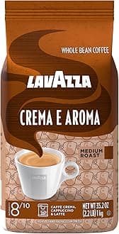 Crema E Aroma Whole Bean Coffee Blend, 2.2-Pound Bag , Balanced medium roast with an intense, earthy flavor and long lasting crema, Non-GMO