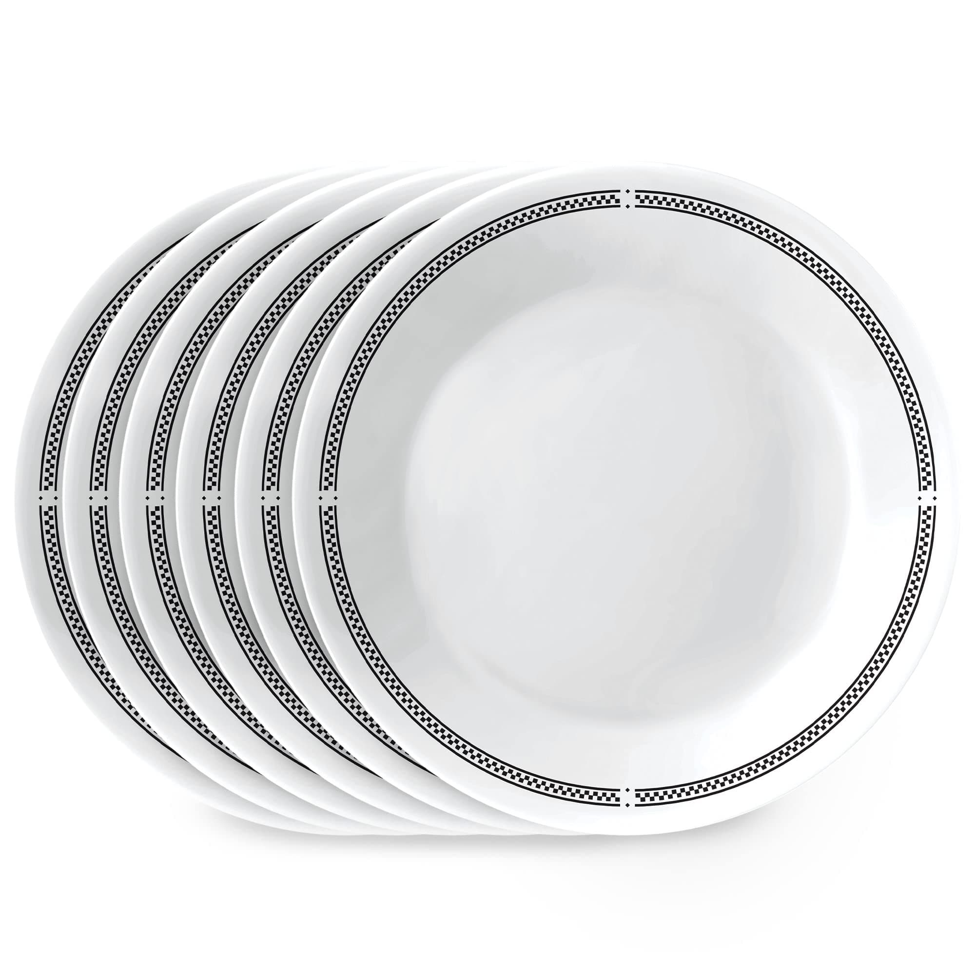 6-Piece 6.75" Appetizer Round Plates, Vitrelle Triple Layer Glass, Lightweight Round Plates, Dessert Plates, Chip and Scratch Resistant, Microwave and Dishwasher Safe, Brasserie