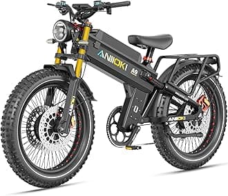 ANIIOKI5600W Dual Motor Electric Bike for Adults,46MPH with 60V 70/80AH Battery Ebikes,Fat Tire All Terrain Electric Bike, Full Suspension E Bike, 7-Speed Gear Electric Bicycle