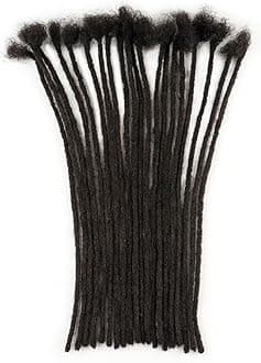 0.2cm Thickness 100% Human Hair Dreadlock Extensions for Men/Women 10 Inch 100 Strands Full Handmade Can be Dyed and Bleached Permanent Loc Extensions Human Hair Natural Black