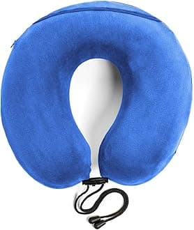 Travelrest CURL - Therapeutic Memory Foam Travel & Neck Pillow - Washable Micro-Fiber Cover - Attaches to Luggage - Contours Perfectly to Your Neck and Head (2-Year Warranty)