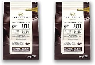 Callebaut Couverture Cacao Dark Baking Belgian Semisweet Chocolate Callets 2 pack. 54.5% Cacao. Recipe N811. (5.5 Lbs x 2; 5 kg)