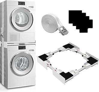 Upgrade Washer Dryer Stacking Kit, Universal Washer Dryer Stacking Kit Adjustable 29/28/27/26/25/24 Inch, Small Space Saving Solution Stacking Kit for Washer and Dryer with Ratchet Strap