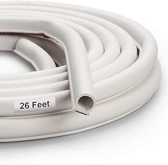 Weather Stripping Seal Strip for Doors/Windows 26 Feet, Self-Adhesive Backing Seals Large Gap， Easy Cut to Size (26 Feet White)