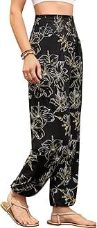 QIANXIZHAN Women's Harem Pants, High Waist Yoga Boho Trousers with Pockets