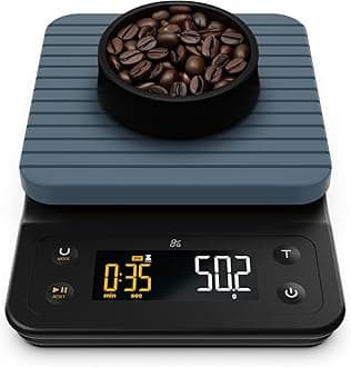 Greater GoodsDigital Accurate Coffee Scale for Pour-Over Maker, with Timer for Great French Press and General Kitchen Use, Designed in St. Louis, (Stone Blue)