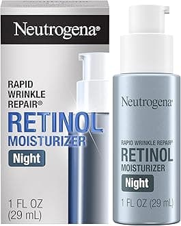 Neutrogena Retinol Face Moisturizer Cream, Rapid Wrinkle Repair, Anti-Wrinkle Night Moisturizer, Anti-Wrinkle Face & Neck Cream Moisturizer with Hyaluronic Acid & Retinol, Paraben-Free, 1 fl. oz