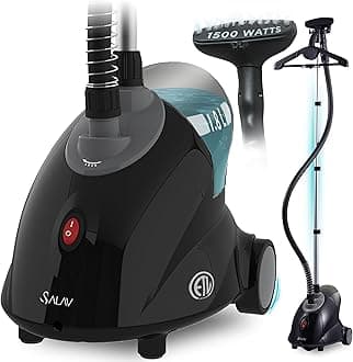 SALAV, Performance Series Upright Garment Steamer with Roll Wheels for Easy Movement, GS18-DJ, Black, 14.2 in x 11.4 in x 65.0 in