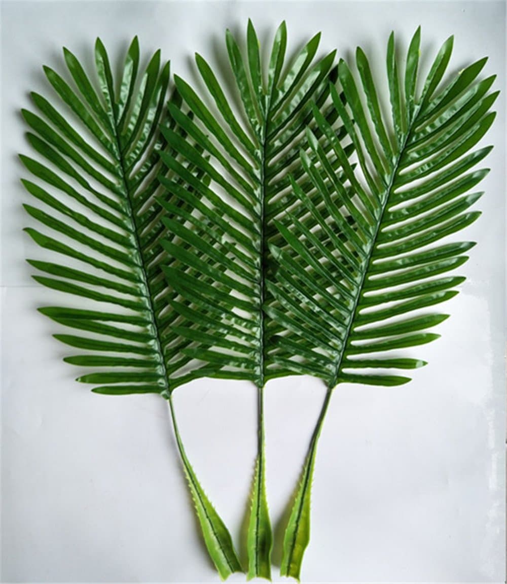 Woop 10Pcs 14 inch Artificial Single Leaf Palm?Green?