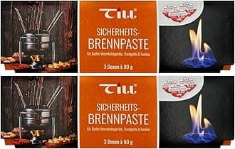 Till Brennpaste Fondue Gel/Paste Chafing Dish Burner Fuel 6 x 80g Pots, TWO PACK