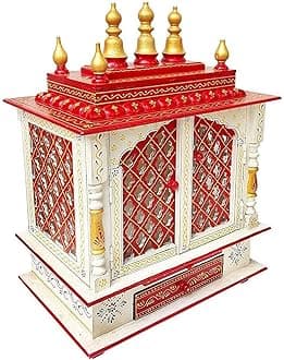 Kamdhenu art and craft Wooden Temple/Home Temple/Pooja Mandir/Pooja Mandap/Temple for Home (K-5NE)