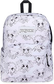 JanSportSuperBreak Plus Backpack with Padded 15-inch Laptop Sleeve and Integrated Bottle Pocket - Spacious and Durable Daypack for Work and Travel - Manga Mood