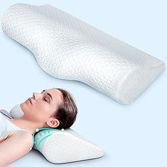 Cervical Neck Pillows for Pain Relief Sleeping, High-Density Memory Foam Pillow Neck for Bolster Support and Shoulder Relaxer, Decompression Devices Orthopedic Roll Pillow for Bed Office