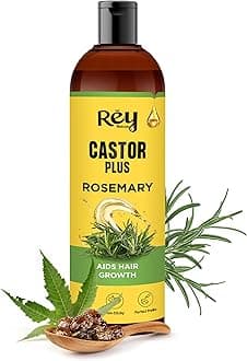 Rey Naturals Castor Oil Plus Rosemary Oil I Pure Rosemary Oil For Hair Growth | Pure Rosemary Hair Oil For Hair Fall Control, Skin, Eyebrows, Eyelashes I Hair Oil Rosemary For All Hair Types - 200Ml