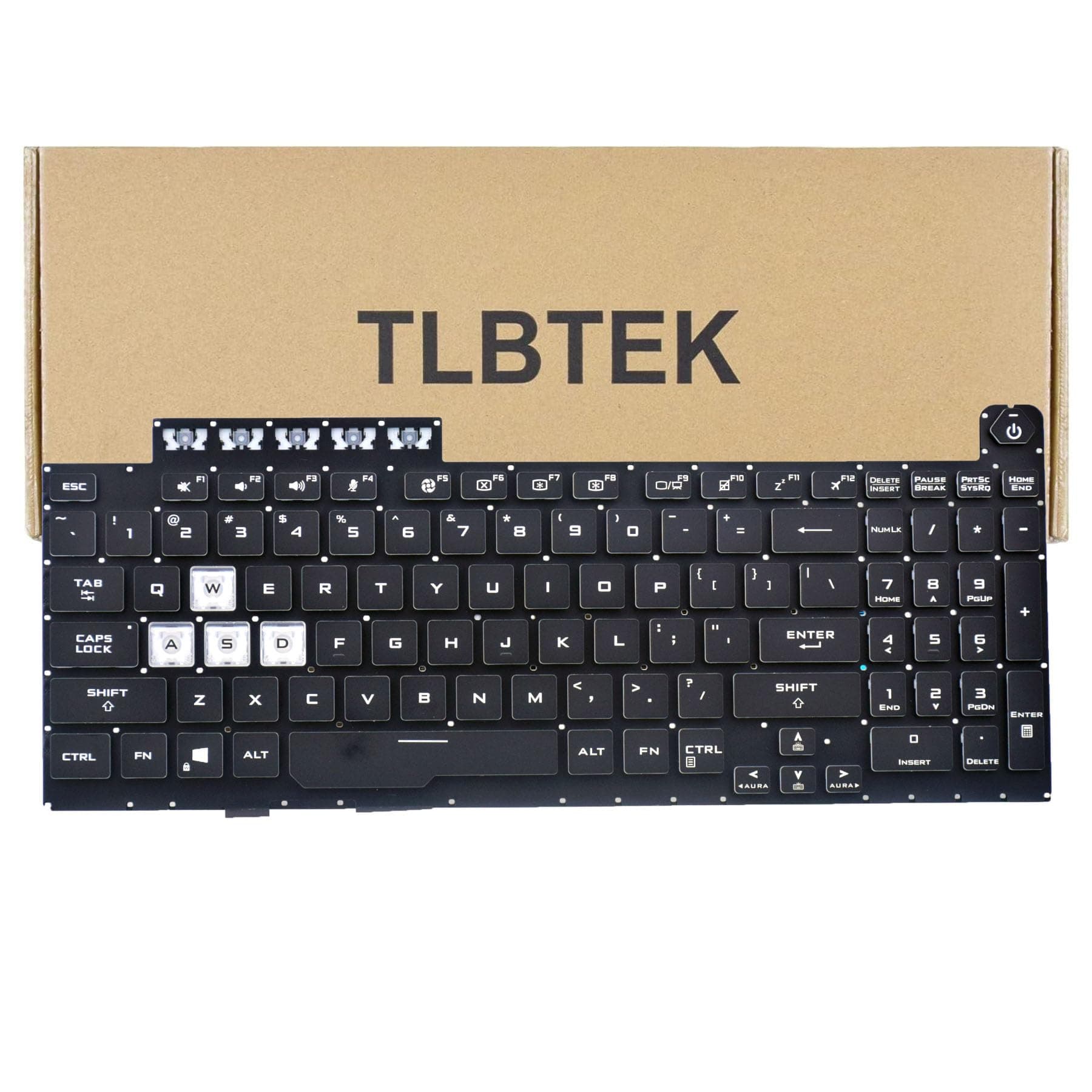TLBTEK Backlight Keyboard Replacement Compatible with Asus TUF Gaming A15 FX506 FA506 FA556 TUF506.TUF A17 FA706.TUF Gaming F17 FX706LI FX706 FX706L FA706U FX706U FA706 661VUS00 Series RGB Laptop