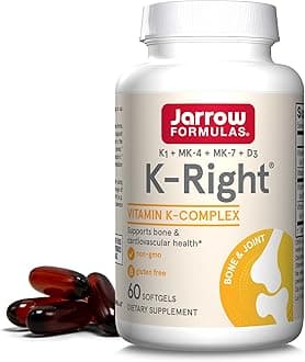 K-Right - Dietary Supplement for Bone & Cardiovascular Health Support - Contains Vitamin D3 & Three Forms of Vitamin K Including MK-7-60 Servings (PACKAGING MAY VARY)
