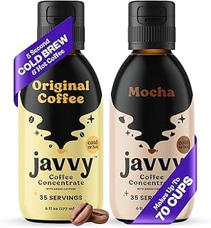 Javy Coffee Concentrate Bundle - Cold Brew Coffee, Perfect for Instant Iced Coffee, Cold Brewed Coffee and Hot Coffee - Original & Mocha